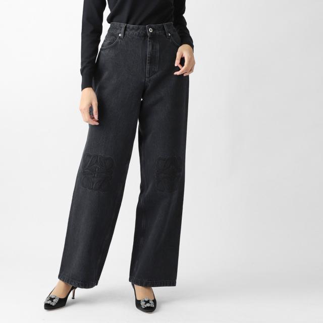 ロエベ LOEWE ジップフライジーンズ バギージーンズ レディース ANAGRAM BAGGY JEANS AF