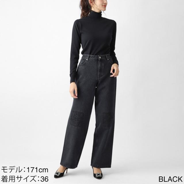 ロエベ LOEWE ジップフライジーンズ バギージーンズ レディース ANAGRAM BAGGY JEANS AF_2