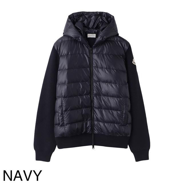 モンクレール MONCLER ダウン切り替え ジップアップ カーディガン 