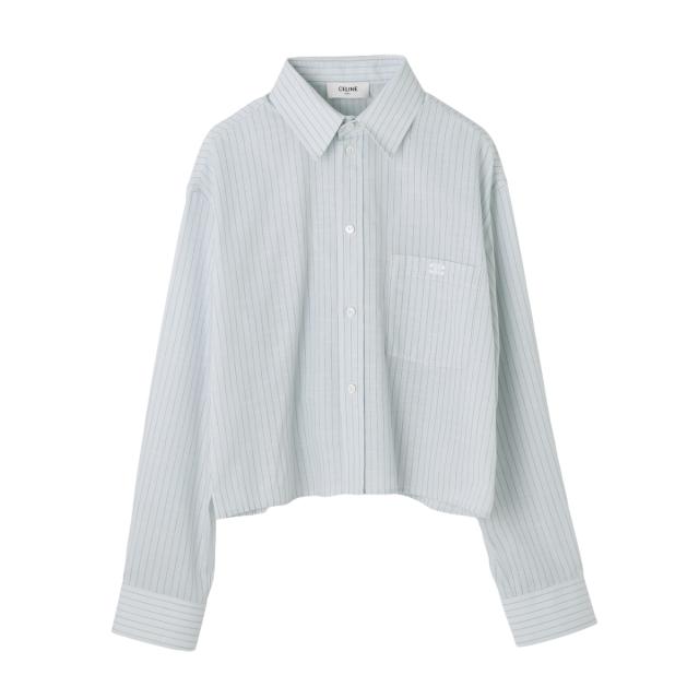 [あす着] セリーヌ CELINE 長袖シャツ クロップドシャツ レディース CHEMISE TRIOMPHE CROPPED