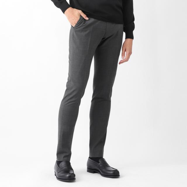 [あす着] ベルウィッチ BERWICH ノープリーツ スラックス ウールパンツ メンズ MORELLO WOOL POLY STRETCH