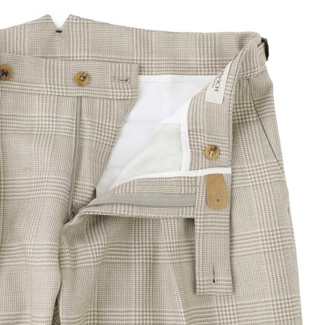 ベルウィッチ BERWICH ツープリーツ スラックス ウールパンツ メンズ SCOTCH PRINCE OF WALES WOOL_4