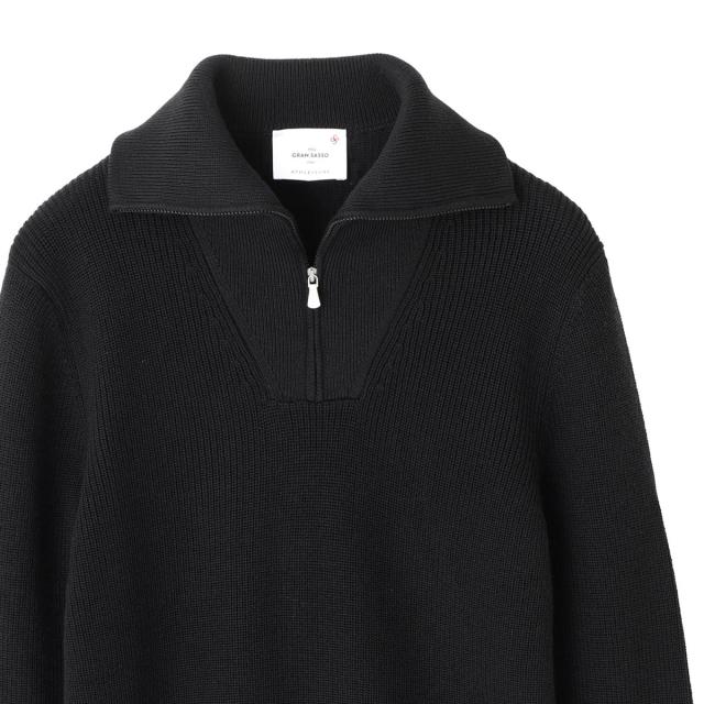 グランサッソ Gran Sasso ハーフジップニット メンズ LUPO M/L ZIP_4