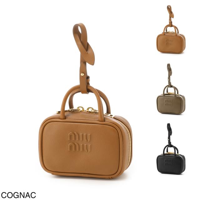 [あす着] ミュウミュウ miu miu ポーチ ミニバッグチャーム レディース BEAU LEATHER MICRO-BAG