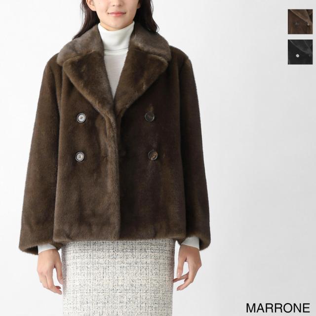 [あす着] エスマックスマーラ S Max Mara ウールコート ファーコート レディース LAURA
