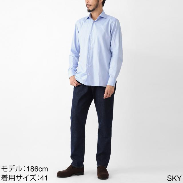 あす着] ボリエッロ BORRIELLO ワイドカラー シャツ セミワイドカラー