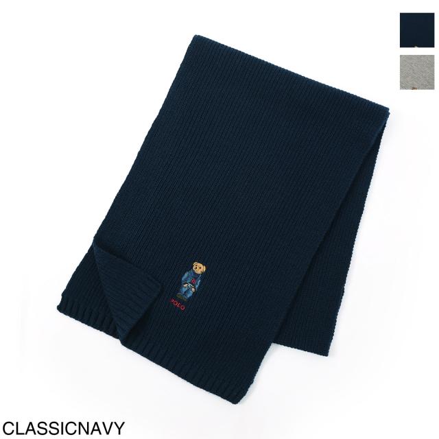 『ネコポス対応(1点まで)』[あす着] ポロラルフローレン POLO RALPH LAUREN マフラー メンズ レディース SOLID DENIM BEAR SCARF