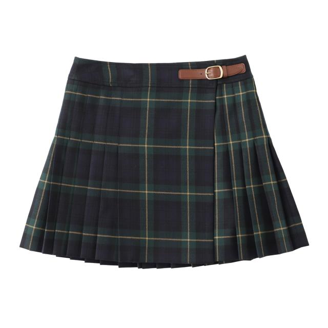 [あす着] セリーヌ CELINE プリーツスカート ミニスカート レディース MINI JUPE KILT DETAIL CUIR