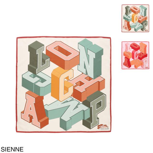 [あす着] ロンシャン LONGCHAMP スカーフ レディース UNIVERSITY SILK SCARF 70X70