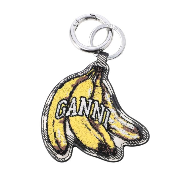 [あす着] ガニー GANNI キーリング バッグチャームモチーフ レディース BANANA KEYRING VELVET