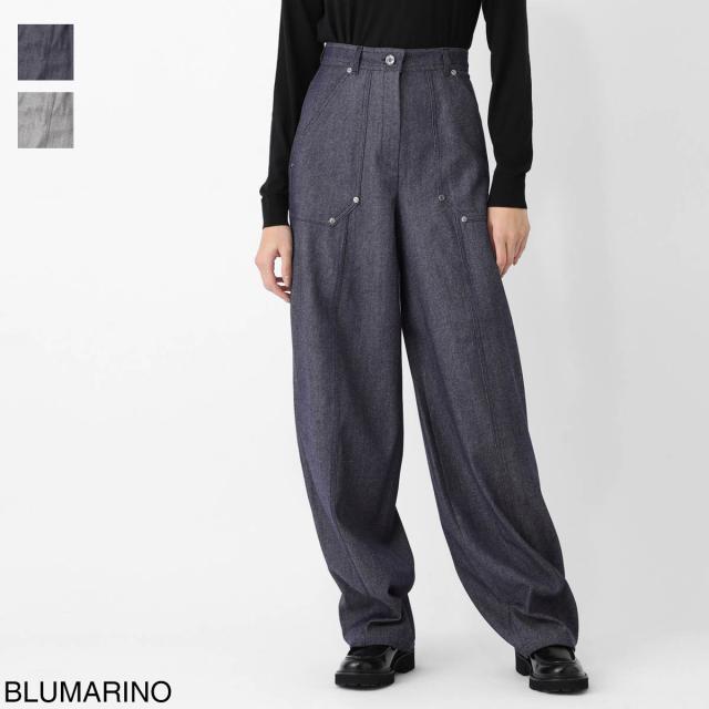 [あす着] マックスマーラ Max Mara ウールパンツ ワイドパンツ レディース ABETAIA ピュア ウール デニムエフェクト