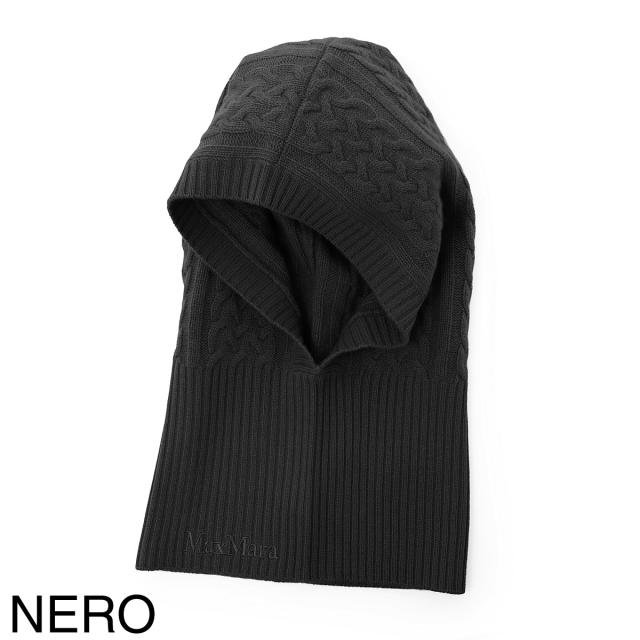 マックスマーラ Max Mara バラクラバ フードウォーマー レディース ROMANA カシミヤ ケーブル編み ロゴ刺繍_9