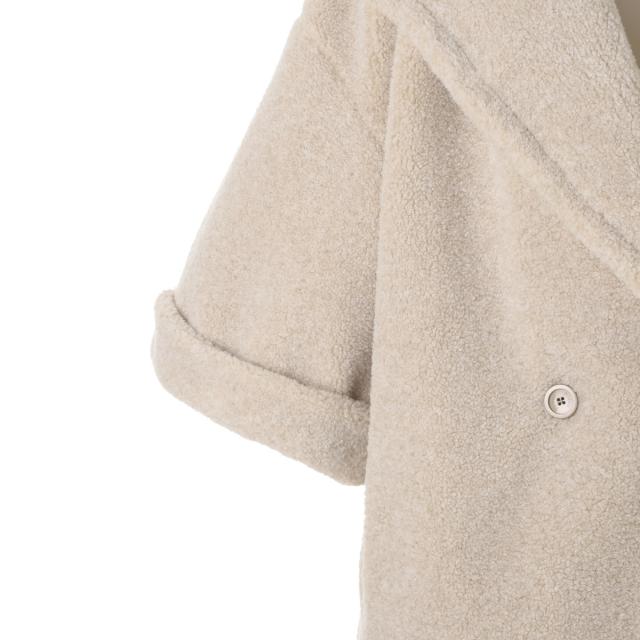 ヘルノ HERNO ダブルブレストコート レディース MELANGE TEDDY メランジテディコート 7分袖ダブルコート_7
