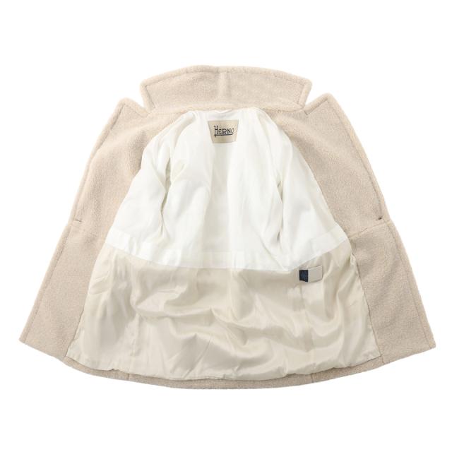 ヘルノ HERNO ダブルブレストコート レディース MELANGE TEDDY メランジテディコート 7分袖ダブルコート_9