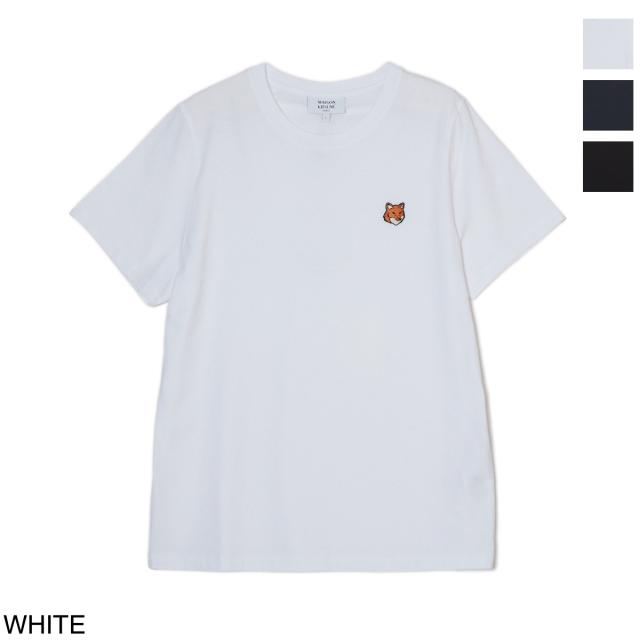 [あす着] メゾンキツネ MAISON KITSUNE クルーネックTシャツ レディース FOX HEAD PATCH REGULAR TEE SHIRT フォックスヘッド