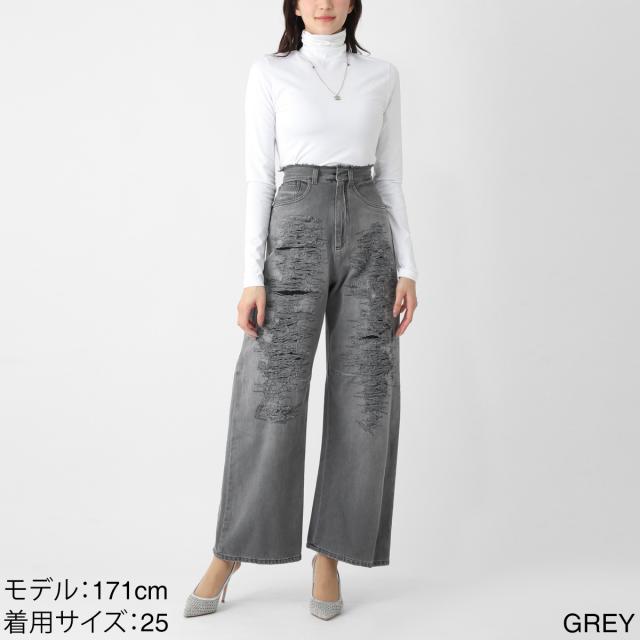 エムエム 6 メゾンマルジェラ MM6 Maison Margiela ジップフライジーンズ ワイドパンツ レディース_1