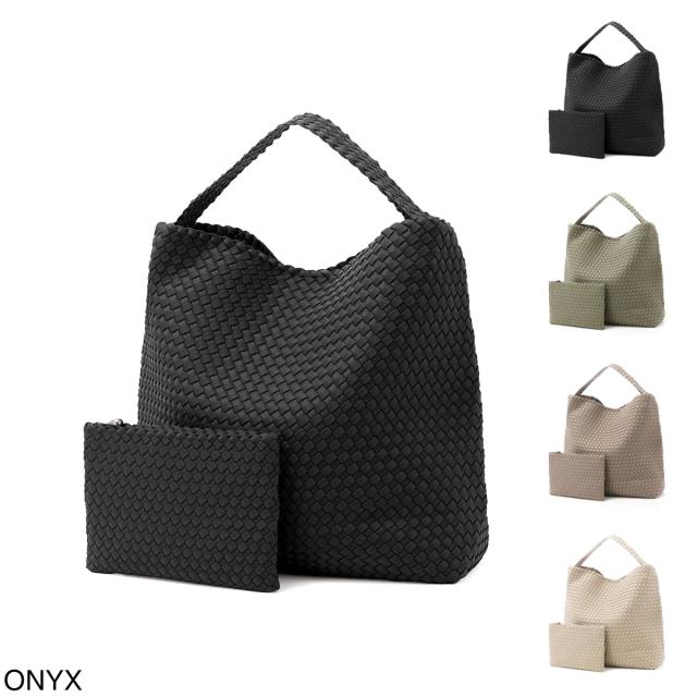 [あす着] ナゲディ NAGHEDI ショルダーバッグ Nomad Large Hobo ノマドラージホーボー ハンドバッグ メッシュ ネオプレン 軽量 編み込み