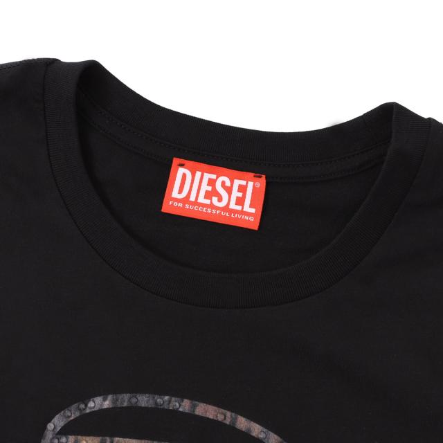 ディーゼル DIESEL クルーネック 長袖Tシャツ KIDS キッズ ガールズ レディース TDOLSY オーバルDロゴ ビジュースタッズ_3