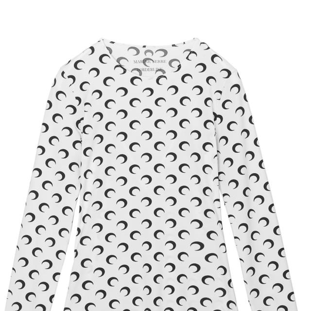 マリーン セル MARINE SERRE クルーネック長袖カットソー MOON PRINTED JERSEY LS CREWNECK TOP 三日月 モチーフ ジャージー_2