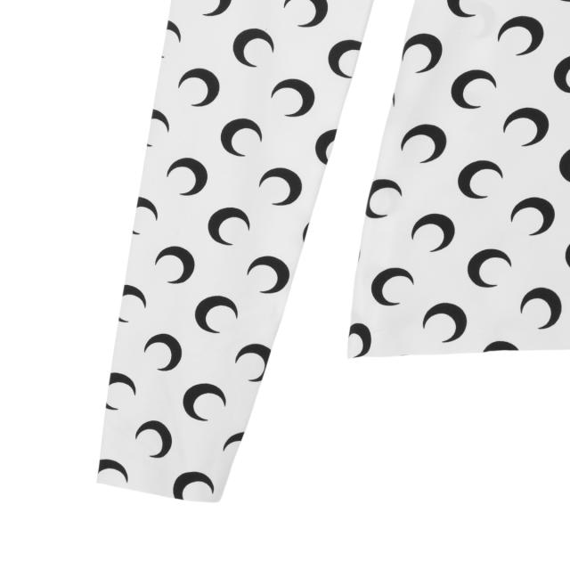 マリーン セル MARINE SERRE クルーネック長袖カットソー MOON PRINTED JERSEY LS CREWNECK TOP 三日月 モチーフ ジャージー_4