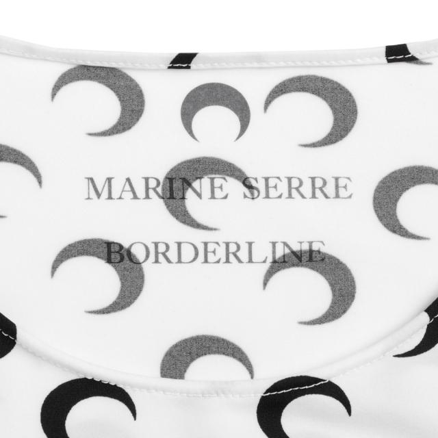 マリーン セル MARINE SERRE クルーネック長袖カットソー MOON PRINTED JERSEY LS CREWNECK TOP 三日月 モチーフ ジャージー_5