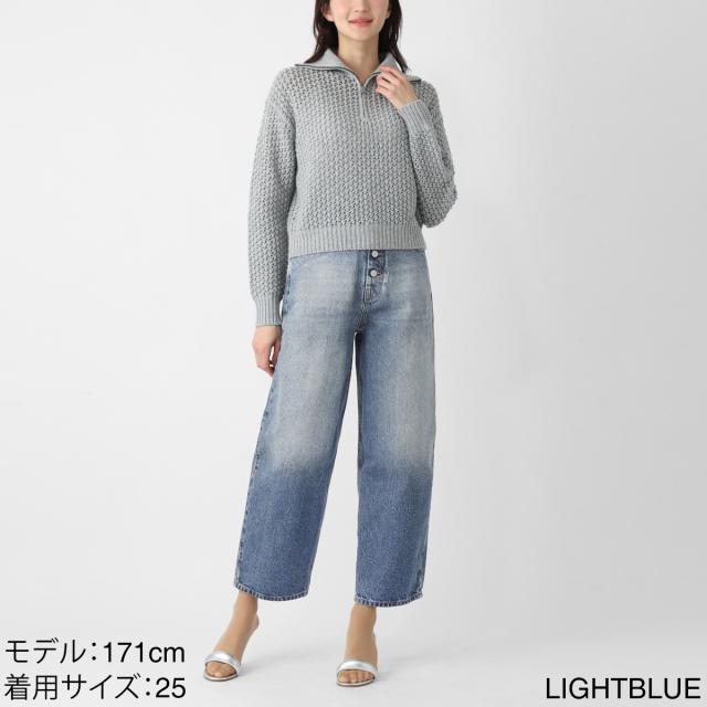 エムエム 6 メゾンマルジェラ MM6 Maison Margiela ボタンフライジーンズ ハイウエストジーンズ レディース STRAIGHT-LEG JEANS_1