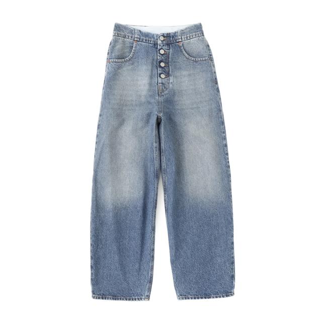 エムエム 6 メゾンマルジェラ MM6 Maison Margiela ボタンフライジーンズ ハイウエストジーンズ レディース STRAIGHT-LEG JEANS_2