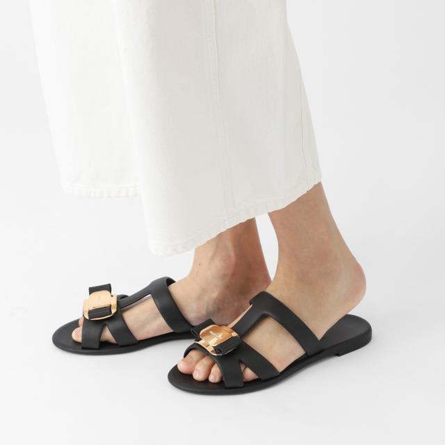 フェラガモ FERRAGAMO サンダル フラットサンダル レディース NEW VARA PLATE STRAPPY SLIDE LILOU リル ヴァラリボン