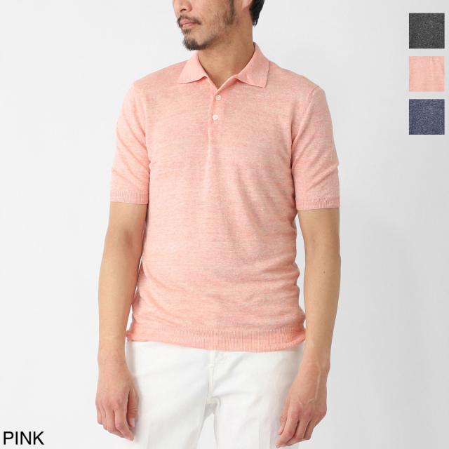グランサッソ Gran Sasso ニットリネンポロシャツ メンズ KNITTED LINEN POLO