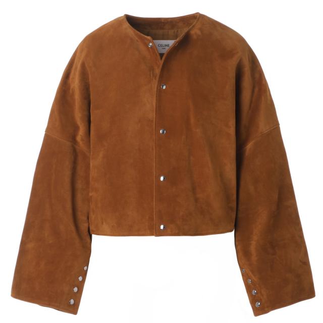 セリーヌ CELINE レザージャケット ノーカラージャケット レディース CARDIGAN JACKET カーディガンジャケット