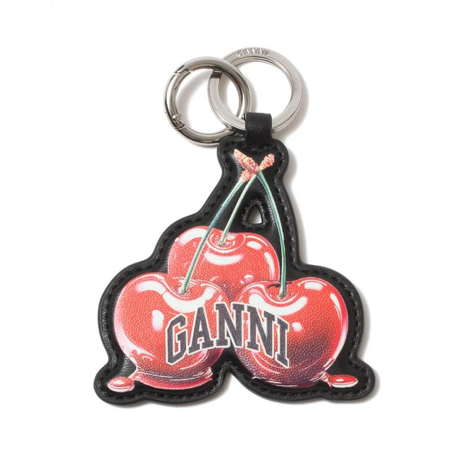 ガニー GANNI キーリング バッグチャームモチーフ レディース CHERRY KEYRING チェリー ロゴ バッグチャーム