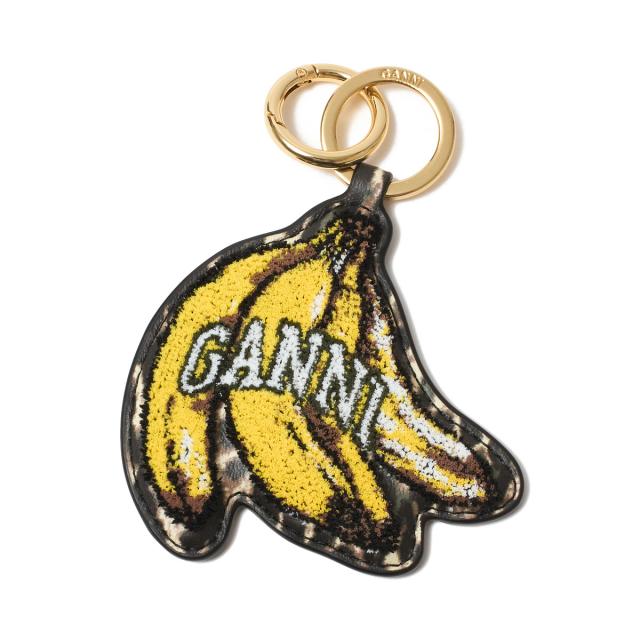 ガニー GANNI キーリング バッグチャームモチーフ レディース BANANA KEYRING バナナ ロゴバッグチャーム