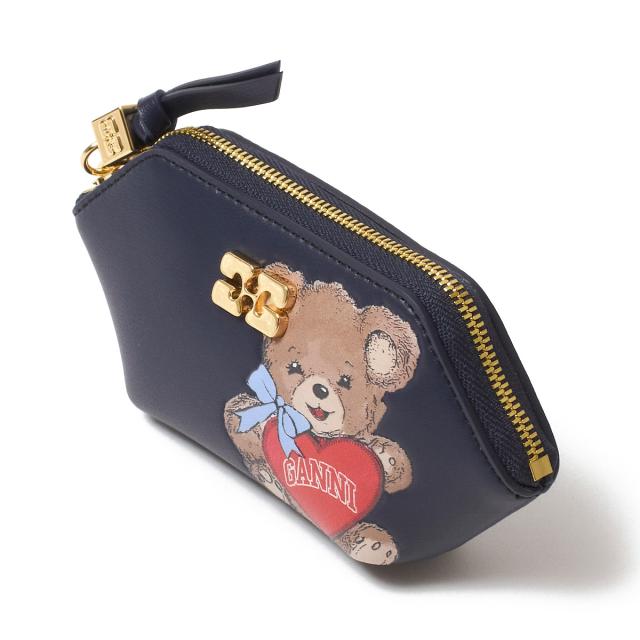 ガニー GANNI コインケース ポーチ レディース BOU COIN PURSE BEAR ベア バタフライロゴ