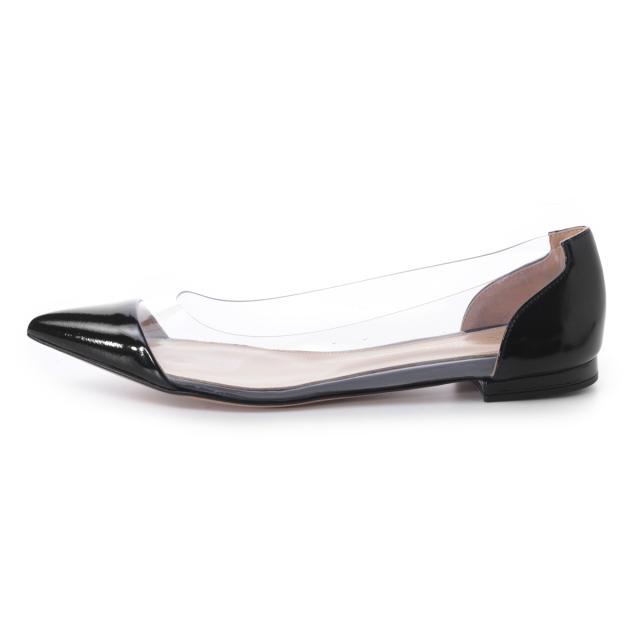 ジャンヴィト ロッシ GIANVITO ROSSI フラットパンプス レディース PLEXI FLAT ポインテッドトゥ 5mm 透明プレキシ素材_2