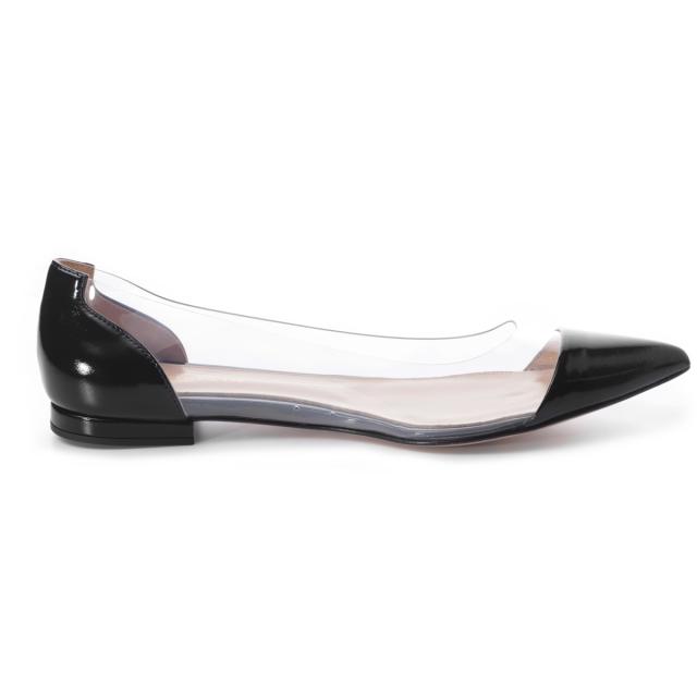 ジャンヴィト ロッシ GIANVITO ROSSI フラットパンプス レディース PLEXI FLAT ポインテッドトゥ 5mm 透明プレキシ素材_3