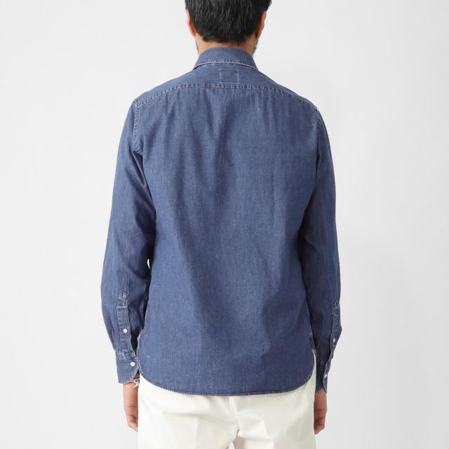 ギローバー GUY ROVER デニムシャツ ホリゾンタルカラーシャツ メンズ WASH_2
