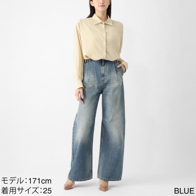 エムエム 6 メゾンマルジェラ MM6 Maison Margiela ジップフライジーンズ ワイドレッグ ジーンズ レディース WIDE-LEG JEANS_2