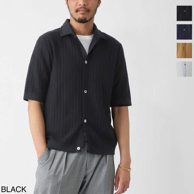 ラルディーニ LARDINI 半袖ニットシャツ メンズ