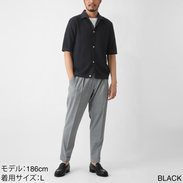 ラルディーニ LARDINI 半袖ニットシャツ メンズ
