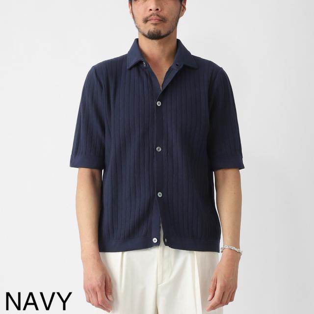 ラルディーニ LARDINI 半袖ニットシャツ メンズ
