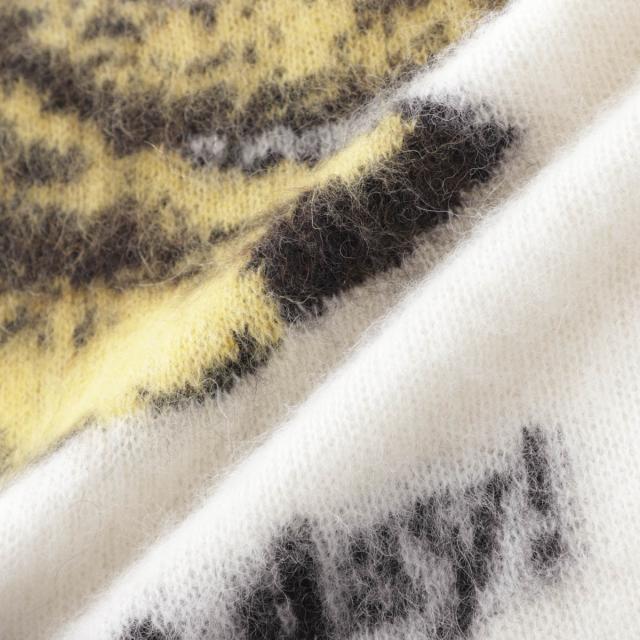ガニー GANNI クルーネック半袖ニット レディース BRUSHED ALPACA GRAPHIC T-SHIRT 半袖ニット バナナ ロゴ アルパカ混