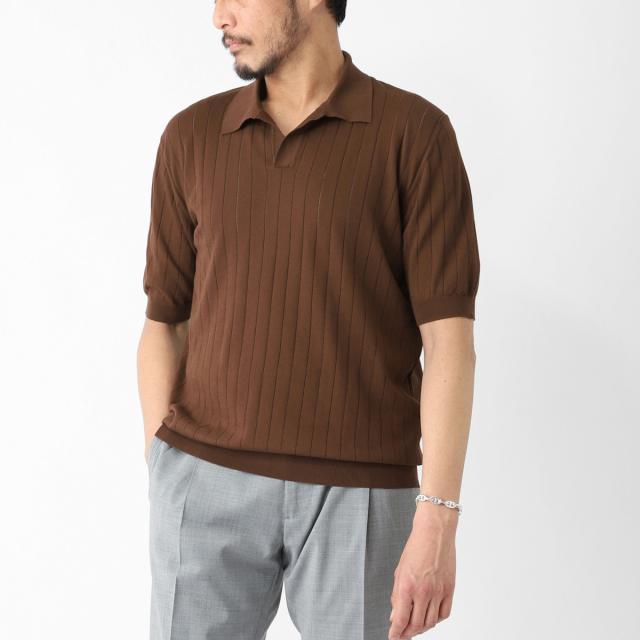 クルチアーニ Cruciani ニットポロシャツ スキッパーポロシャツ メンズ POLO SENZA BOTTONI M/C