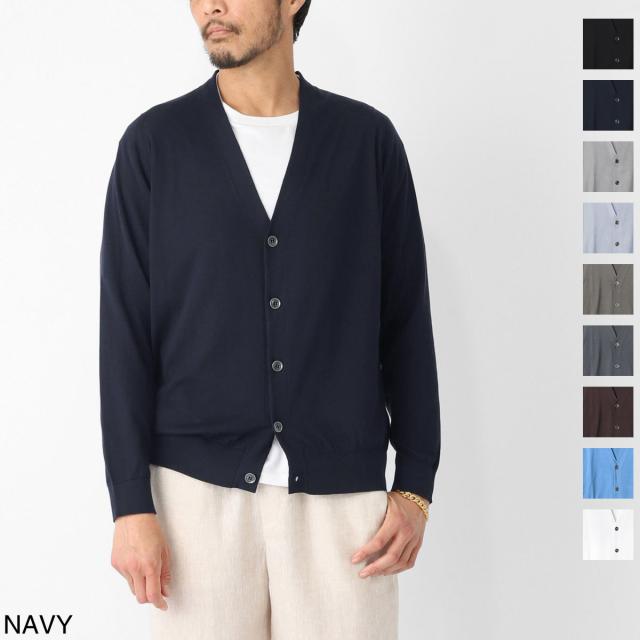 ジョンスメドレー JOHN SMEDLEY Vネック カーディガン メンズ BERNARD ベルナード シーアイランドコットン 30ゲージ EASY FIT