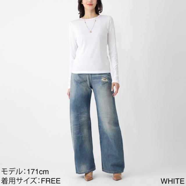 『ネコポス対応(1点まで)』リフィル LIFiLL クルーネック 長袖Tシャツ シアー ロングスリーブTシャツ レディース_2