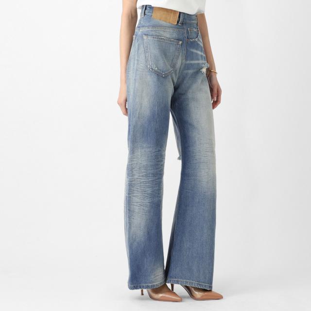 エムエム 6 メゾンマルジェラ MM6 Maison Margiela ジップフライジーンズ レディース TWIST WIDE LEG JEANS