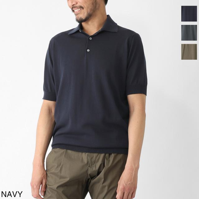 フィリッポ デ ローレンティス FILIPPO DE LAURENTIIS ニットポロシャツ POLO SWEATER SS CREPE COTTON クレープコットン