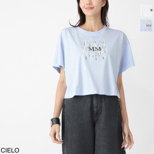 マックスマーラ エムエム MAX MARA MM クルーネックTシャツ レディース FUNALE MMロゴ クロップド丈