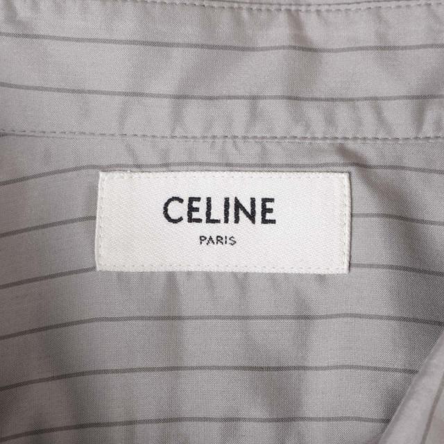 [あす着] セリーヌ CELINE 長袖レギュラーカラーシャツ 総柄シャツ メンズ LOOSE SHIRT IN STRIPED SILKの通販は