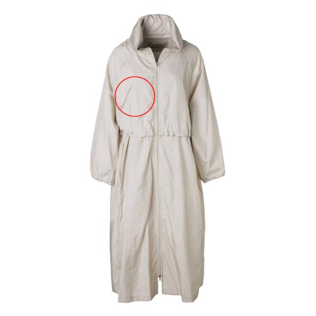 ヘルノ HERNO ロング コート 薄手 コットン 帽子付き カーキ あす着] ヘルノ HERNO ロングコート レディース SHINY TECH CRINKLE