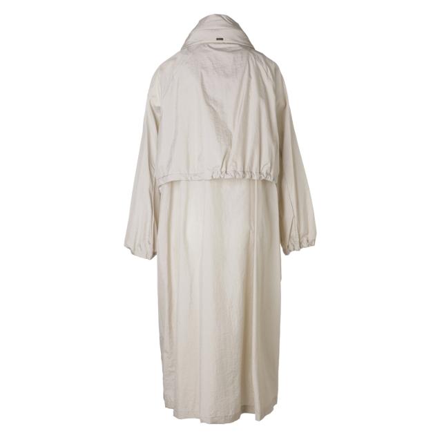 ヘルノ HERNO ロング コート 薄手 コットン 帽子付き カーキ あす着] ヘルノ HERNO ロングコート レディース SHINY TECH CRINKLE